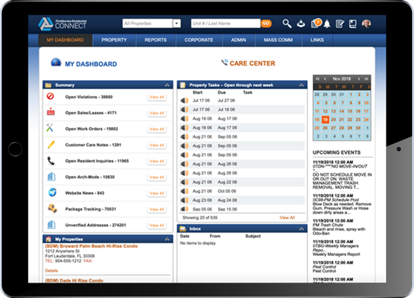 Property manager tools with FirstService Residential Connect