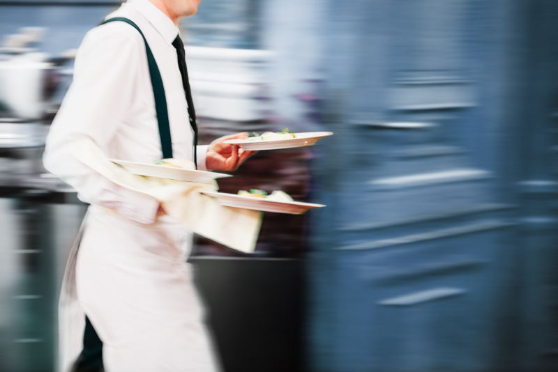 Concierge service delivering plates