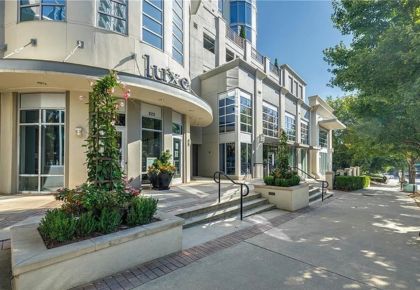 Luxe condominium front of building