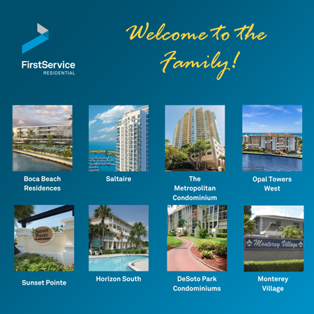 Eight properties that are now managed by FirstService Resdential