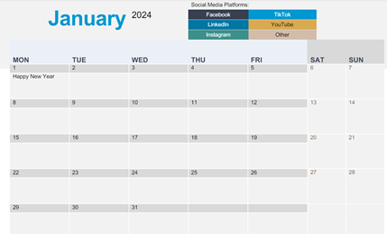 social media calendar template for managing online presence in texas hoa coa